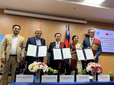 Education Division of the Taipei Economic and Cultural Center (TECC) in India signed MoU with IIT Indore and DAVV to establish the 33rd Taiwan Education Centre