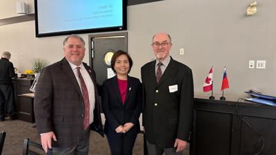 TECO Vancouver Director General Angel Liu speaks at CIC Vancouver Island Branch on March 20, 2024