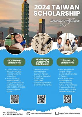 Apply Now:  2024 MOE TAIWAN SCHOLARSHIP