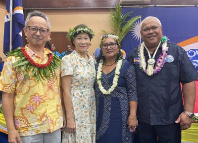 夏大使夫婦祝賀馬紹爾群島馬久羅環礁市長 Ladie N. Jack 連任