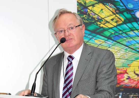 歐洲議會友台小組成員Jim Higgins於歐洲議會台灣形象展開幕典禮中致詞