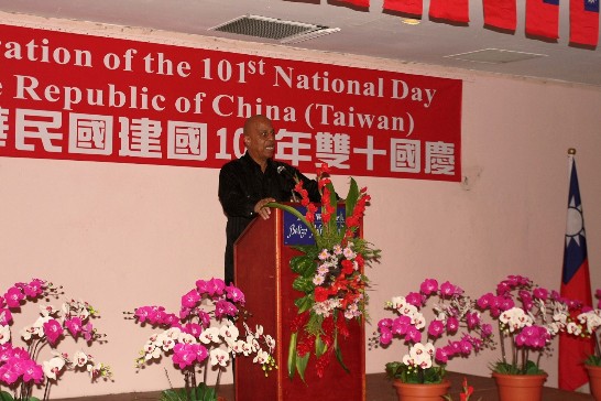 貝里斯巴洛總理參加駐貝里斯大使館舉辦中華民國101年國慶酒會致詞