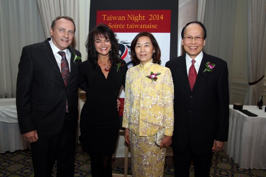Dr. Chih-Kung Liu, ROC (Taiwan) Representative to Canada, and Mrs. Liu welcome Mr. and Mrs. John Duncan, Minister of State and Chief Government Whip.