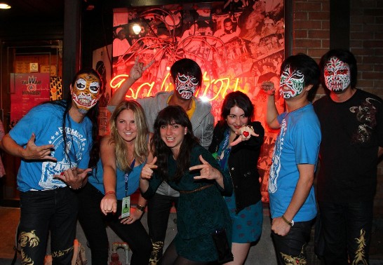 Members of The Chairman with fans.