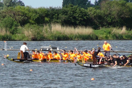 Taiwan Go Top 隊(橘色上衣)正超越對手。