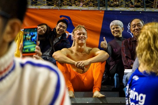 Gymnast and the local