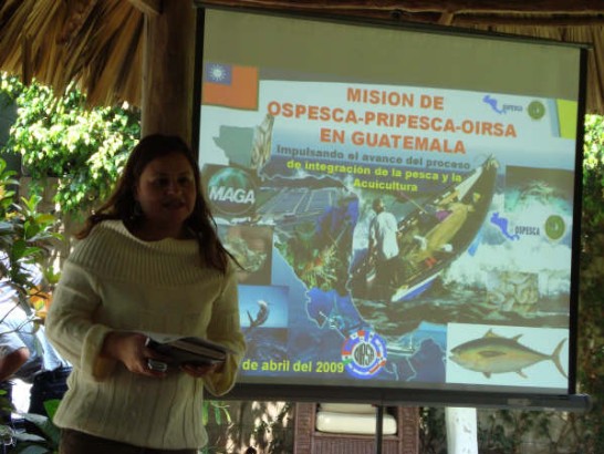 Presentación del Ministerio de Agricultura, Ganadería y Alimentación sobre el trabajo que realiza la Misión Técnica en Guatemala en temas relacionados con la pesca y acuacultura
