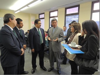 儀式後孫大使大成與國科會代理主委、國科會公關室主任及職訓局國際合作處處長等人交換意見