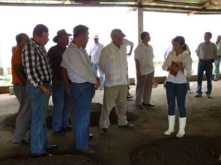 瓜農長麥迪納乙行聽取駐瓜技術團木瓜計畫簡報。