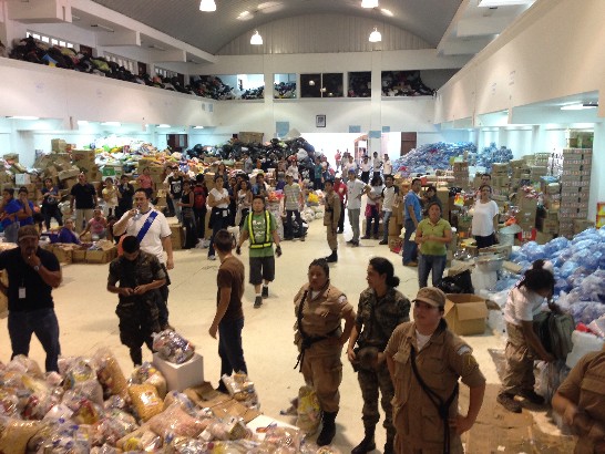 瓜地馬拉省Santa Catarina Pinula市市政府賑濟物資集結中心一角