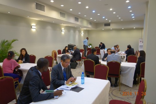 國經協會貿易洽談會現場一隅。