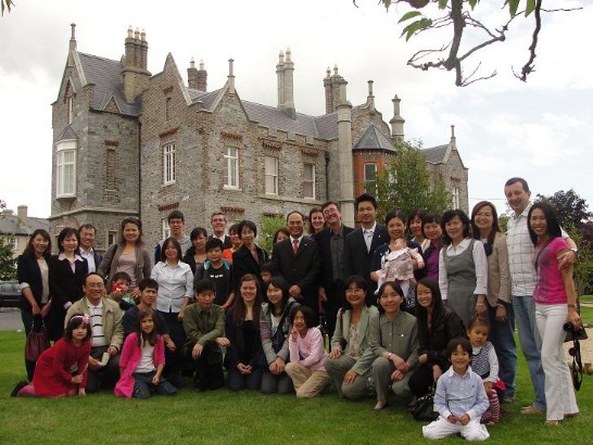 Ambassador Tseng pictured with members of the Taiwanese community outside Kimmage Manor Parish Church