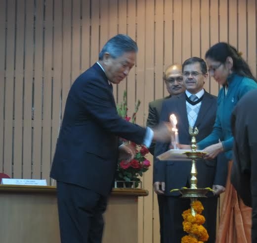 駐印度代表處田大使中光應「亞非農村發展組織(AARDO)」秘書長Eng. Wassfi Hassan El -Sreihin邀請出席「種子生產與品質檢測(Seed Production and Quality Evaluation)」國際研訓班開幕點燈儀式。