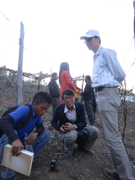 專家們進行土壤檢測