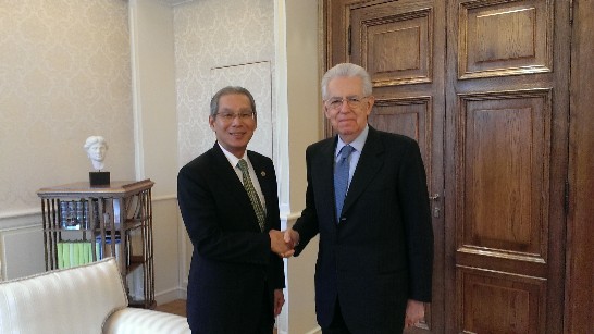 高大使拜會前總理Mario Monti參議員