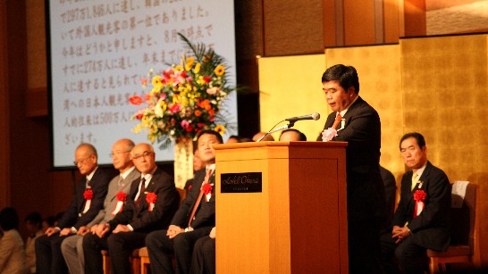 駐福岡辦事處慶祝104年國慶酒會戎總領事致詞情形（一）