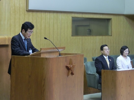 黑木議長致歡迎詞