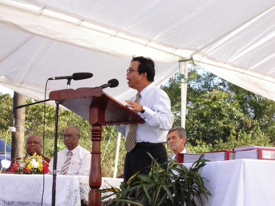 Ambassador Wu was invited by Nevis Island Administration (NIA) to attend a ground-breaking ceremony for the construction of Nevis Performing Arts and Conference Centre, which is funded by the ROC Government.