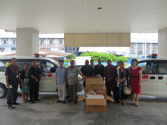 H.E. Ambassador Winston W.Y. Chen of ROC (Taiwan) attended the ambulance donation ceremony and gave his remarks at International Conference Center (ICC) in Majuro, on July 15 2014