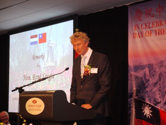 駐荷蘭代表處102年國慶酒會來賓--國會議員René Leegte(自民黨外貿及環境能源事務發言人)致詞