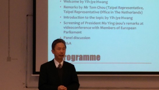 本處周台竹代表於10月14日在一場萊頓大學所舉辦有關歐亞地區安全議題的座談會中，暢談歐洲經驗對台灣的啟發、兩岸關係及台灣在區域和平穩定扮演的角色。