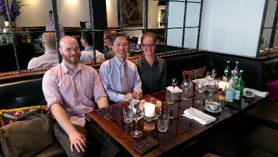 Representative Tom Chou hosts a lunch for 2015 Taiwan Scholarship recipients Marit Haighton and Bart Dashorst