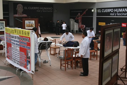 Demostracion de masajes, acupuntura y quiropraxia