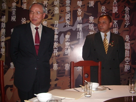 黃代表榮國於「中華國術國際聯盟總會秘魯分會」聯誼餐會中致詞