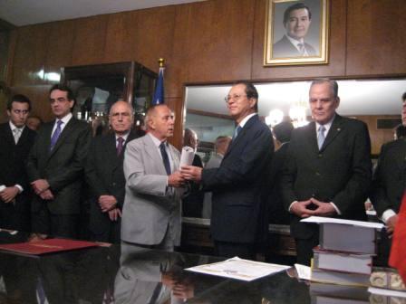 巴拉圭軍事歷史與地理學會頒贈馬總統榮譽會員證書典禮