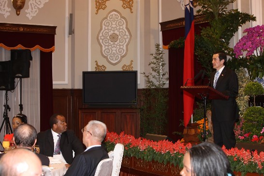 President Ma Ying-jeou addressed the guests at the state banquet held in honor of HMK Mswati III.