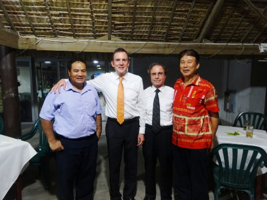 相片由右至左依序為萬家興大使、巴西大使Eduardo Gradilone、荷蘭大使Robert Willem Zaagman、吐瓦魯外交部次長