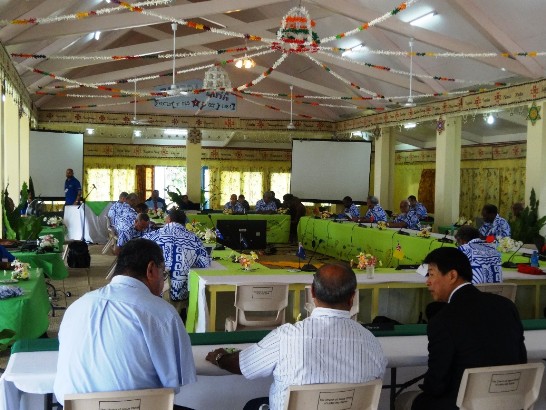 萬家興大使(相片右方著西裝者)受邀參加第11屆太平洋島國論壇漁業部長級會議開幕典禮。