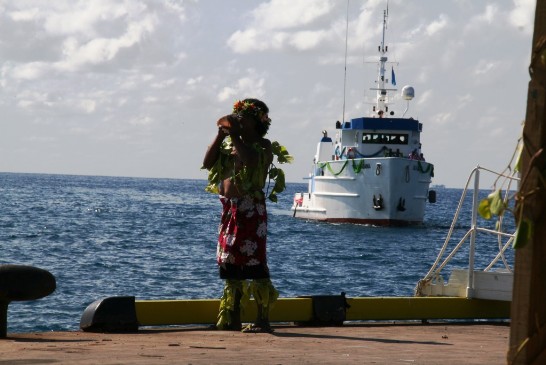 吐瓦魯政府在碼頭舉行NAPA 2研究船Tala Moana交船典禮