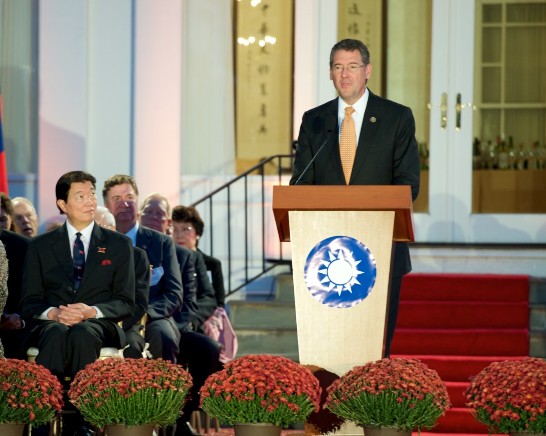 Rep. Gregg Harper (R-MS), Co-Chair, Congressional Taiwan Caucus, delivers a speech at the ROC’s 104th National Day reception at the Twin Oaks Estate.