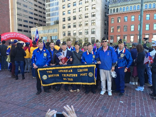 美國華裔退伍軍人協會參加國慶遊行與升旗活動