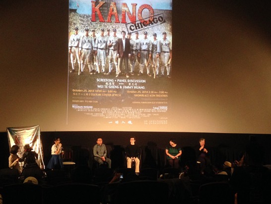 國片「KANO」製作人魏德聖先生及黃志明先生於芝加哥特映會後與現場觀眾座談。