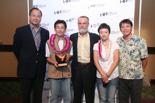 Director General Philip Wang, Cape No.7 Director Te-Sheng Wei、LVHIFF Executive Director Chuck Boller、Ms. Christa Chen, Senior Consulate Officer Eric Huang at LVHIFF Awards Ceremony