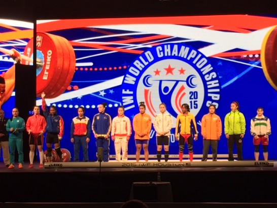 大會分別介紹女子53公斤量我國許淑淨等選手出場。