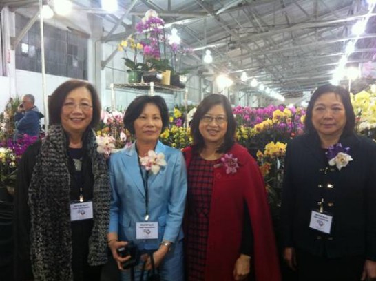 傅處長夫人與舊金山市長李孟賢夫人Anita、舊金山-台北市姊妹市委員會共同主席Elizabeth Liu及Irene Yee合影