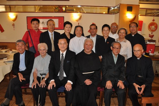 Ambassador Wang (middle) posing with his guests.