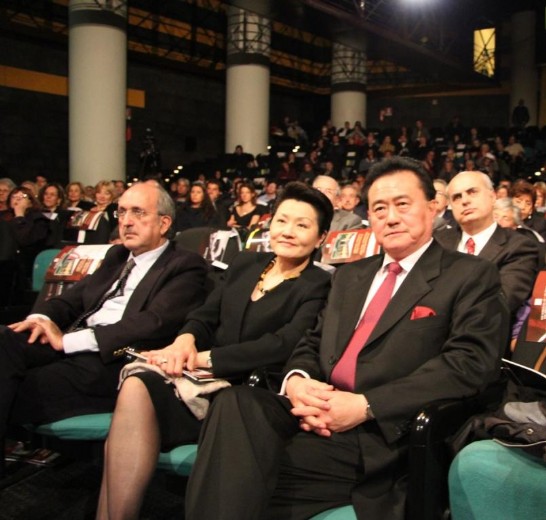 Ambassador and Mrs. Wang enjoy the concert at the Massimo Auditorium in Rome.