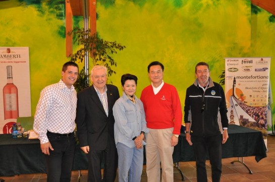 Group picture at the prize awarding ceremony with Ambassador and Mrs. Wang and Dr. Giuseppe Venturini, President of the Mount-Baldo-Malcesine Cableway(2nd from left)