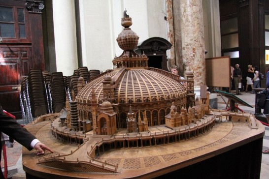 A view of the wooden model of the Temple of the King located inside the Church of St. Ignatius of Loyola made by Italian artist Vincenzo Pandolfi. He completed the said model at the age of 98, after 28 years of work. It contains all the monuments arranged in a circle symbolizing each religion (located in different parts of the world).