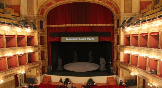 An image of the beautiful Biondo Stabile Theatre