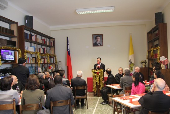 Ambassador Larry Wang during his Christmas speech.