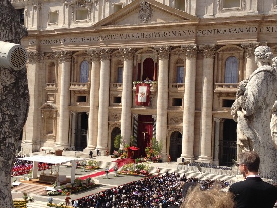 Pope Benedict addresses the faithful gathered in St. Peter’s Square