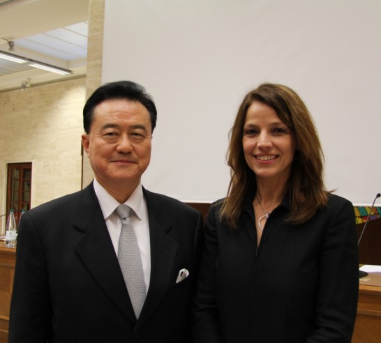 Ambassador Wang with Hon. Elisabetta Gardini, presenter of the evening.