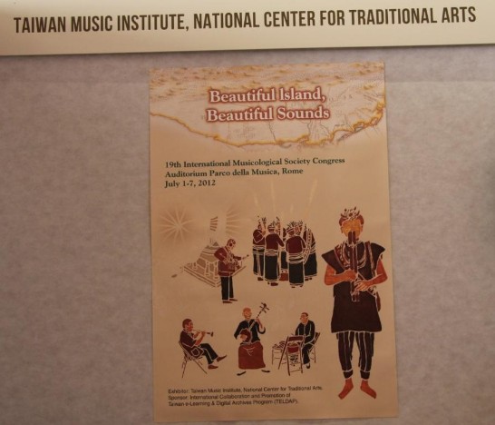 Poster of the Taiwan Music Institute, National Center for Traditional Arts, which hanged on the Taiwanese stand’s wall