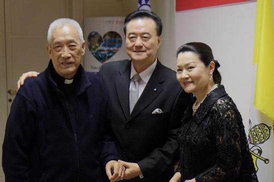 Ambassador and Mrs. Wang with Rev. Msgr. Shi (1st from left).