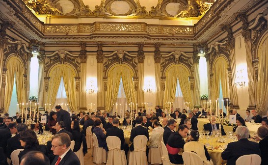 A glimpse of the dinner hosted by the Head of Missions accredited to the Holy See in honour of Secretary of State Tarcisio Cardinal Bertone.